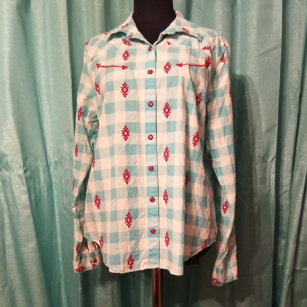 Cruel Girl Blue and Red Checkered Blouse